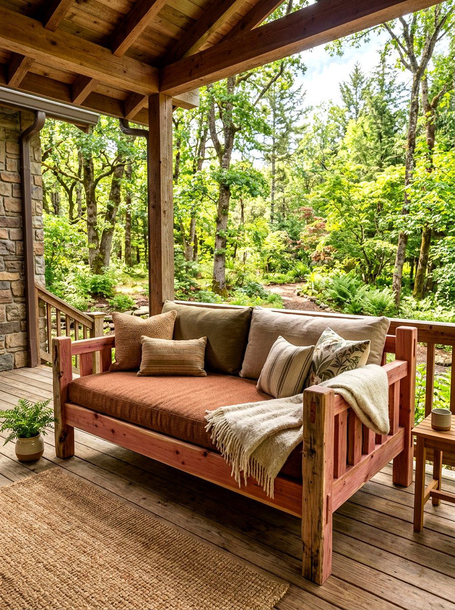 Natural Cedar Daybed - 30 porch daybed ideas
