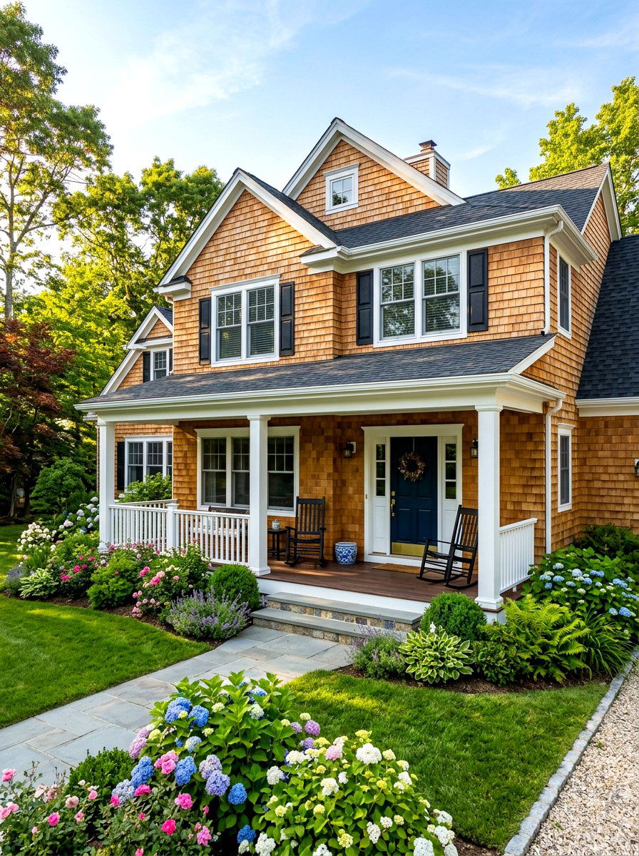 Natural Cedar Shake Siding - 30 cedar shake curb appeal ideas