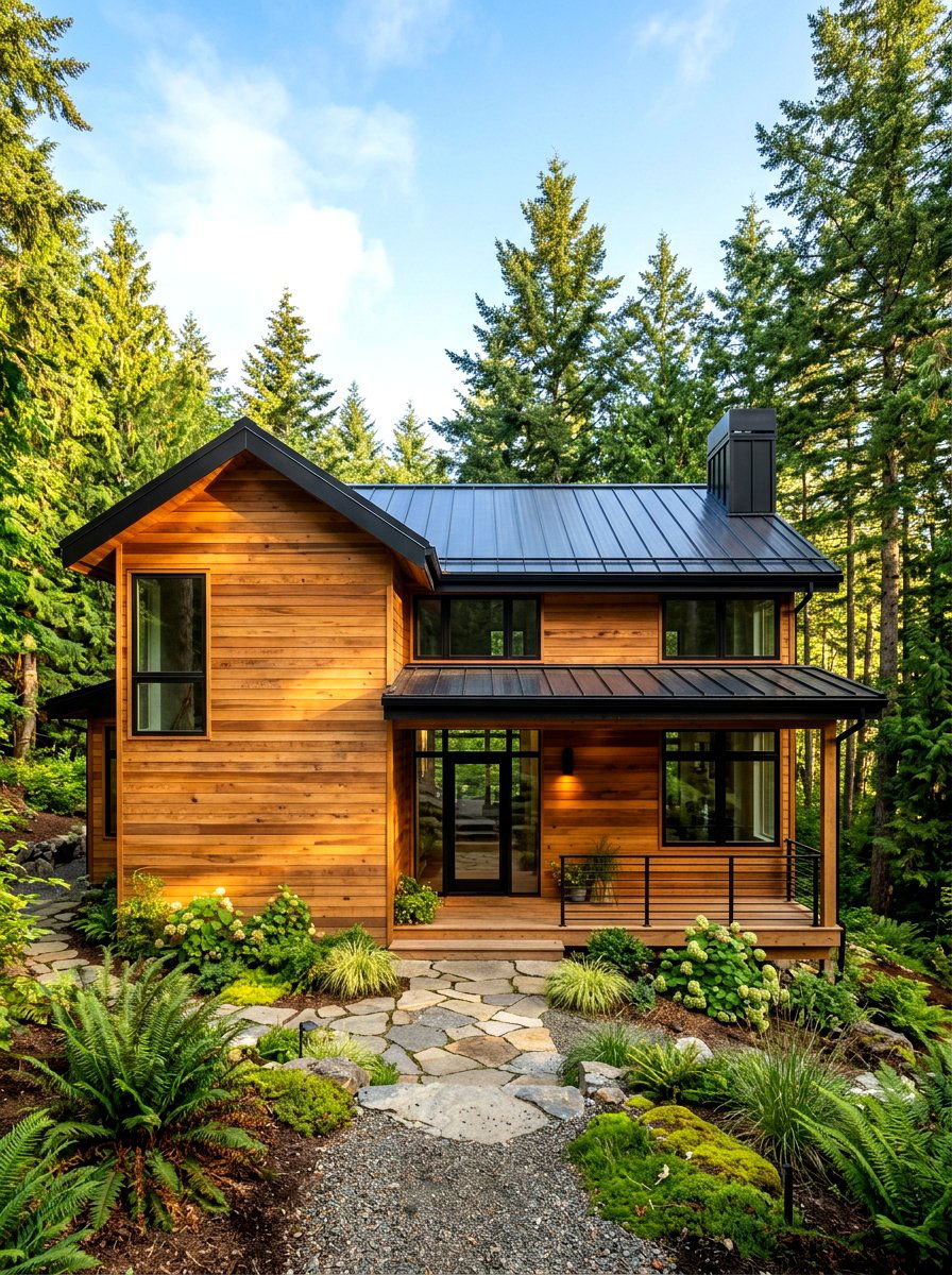 Natural Cedar Siding - 30 quiet luxury exterior ideas