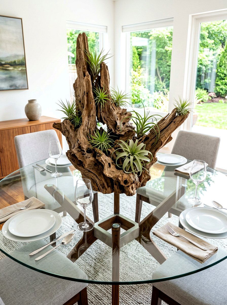 Natural Driftwood Air Plant Focal - 30 small planter ideas