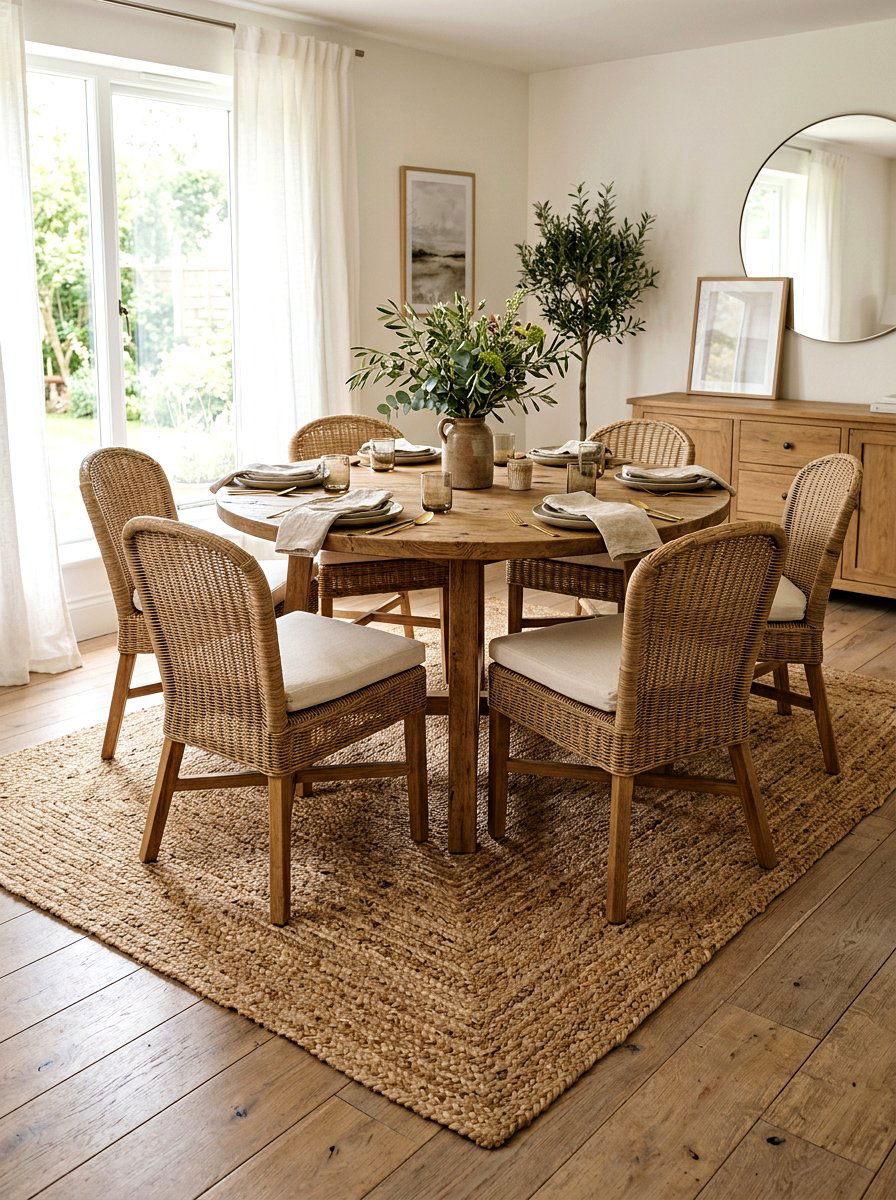 Natural Fiber Jute Rug - 30 French country dining room decor ideas