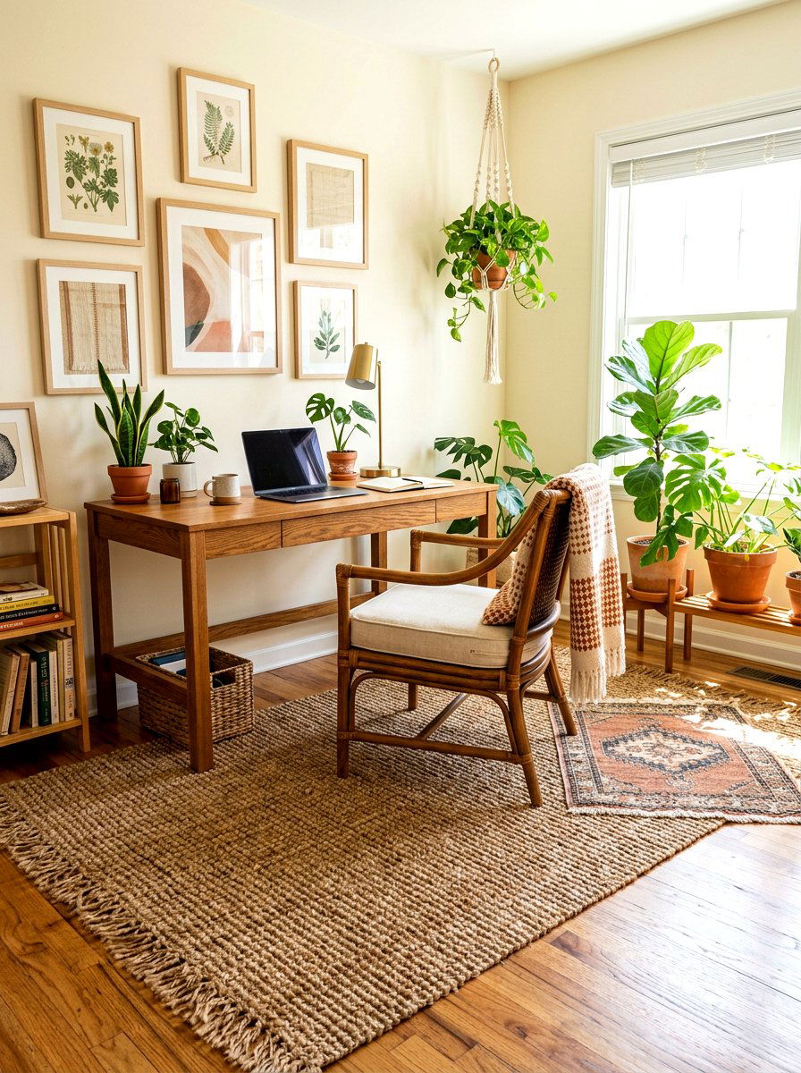 Natural Fiber Rugs - 30 energy efficient home office ideas