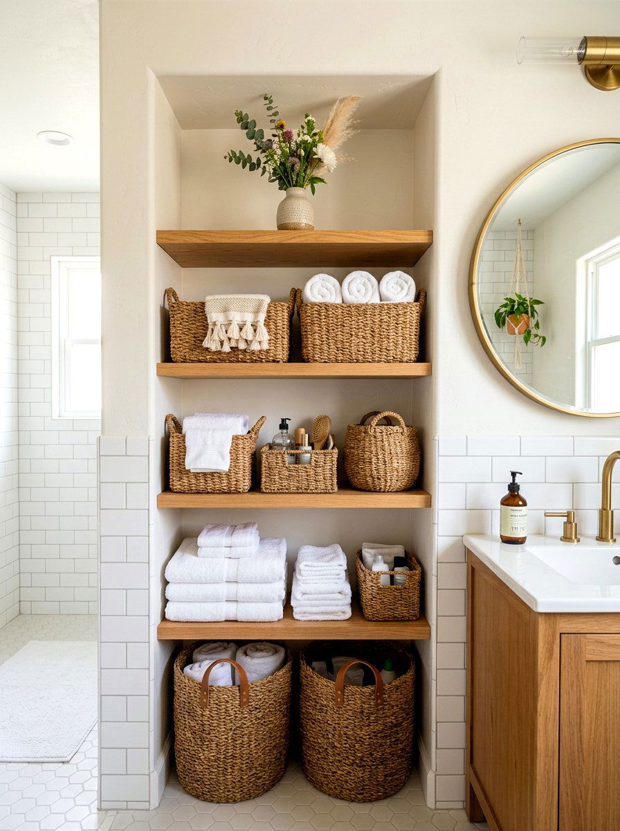 Natural Fiber Storage Basket - 30 nontoxic bathroom ideas