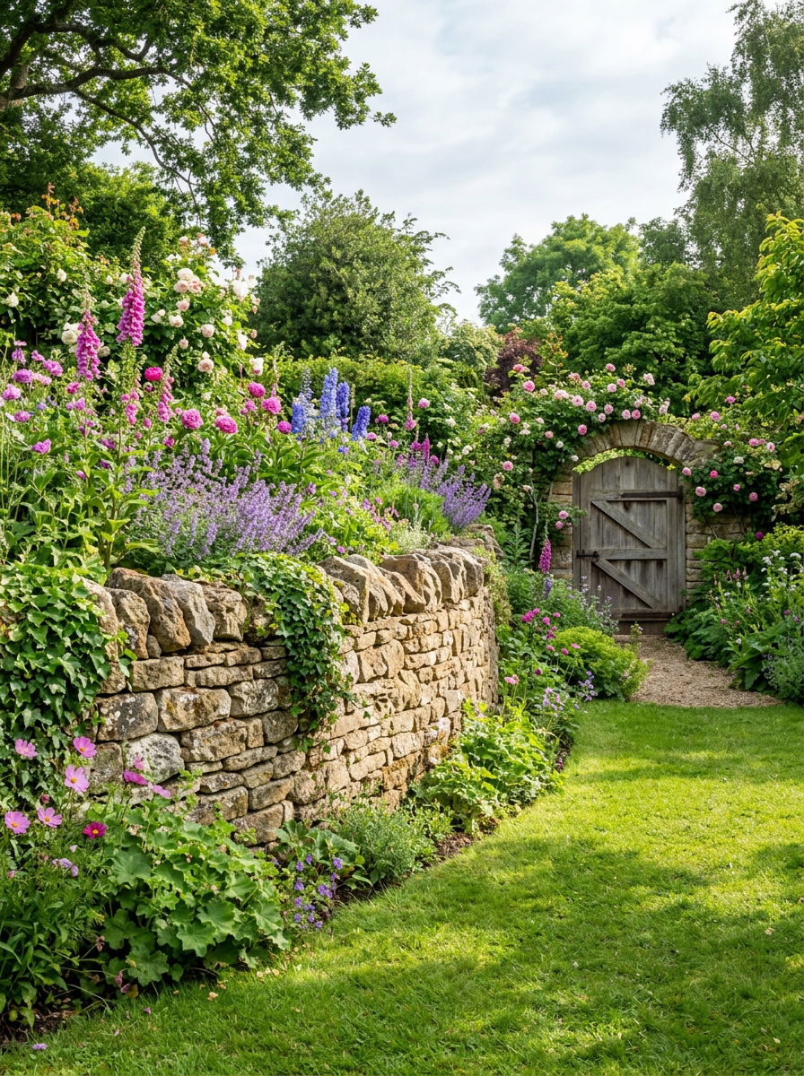 Natural Fieldstone Retaining Wall - 30 stone retaining wall ideas