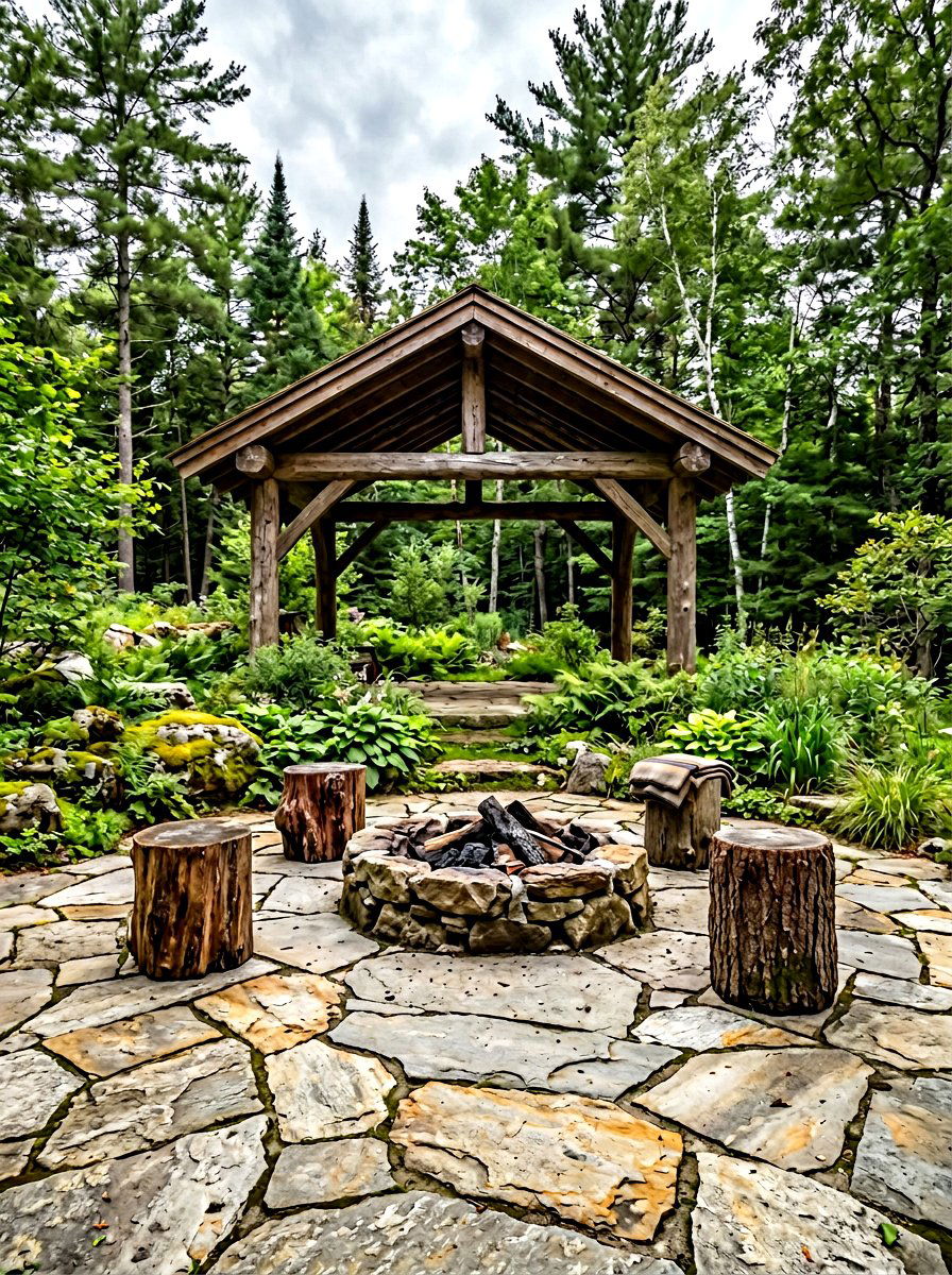Natural Flagstone Gazebo Floor - 30 gazebo floor ideas