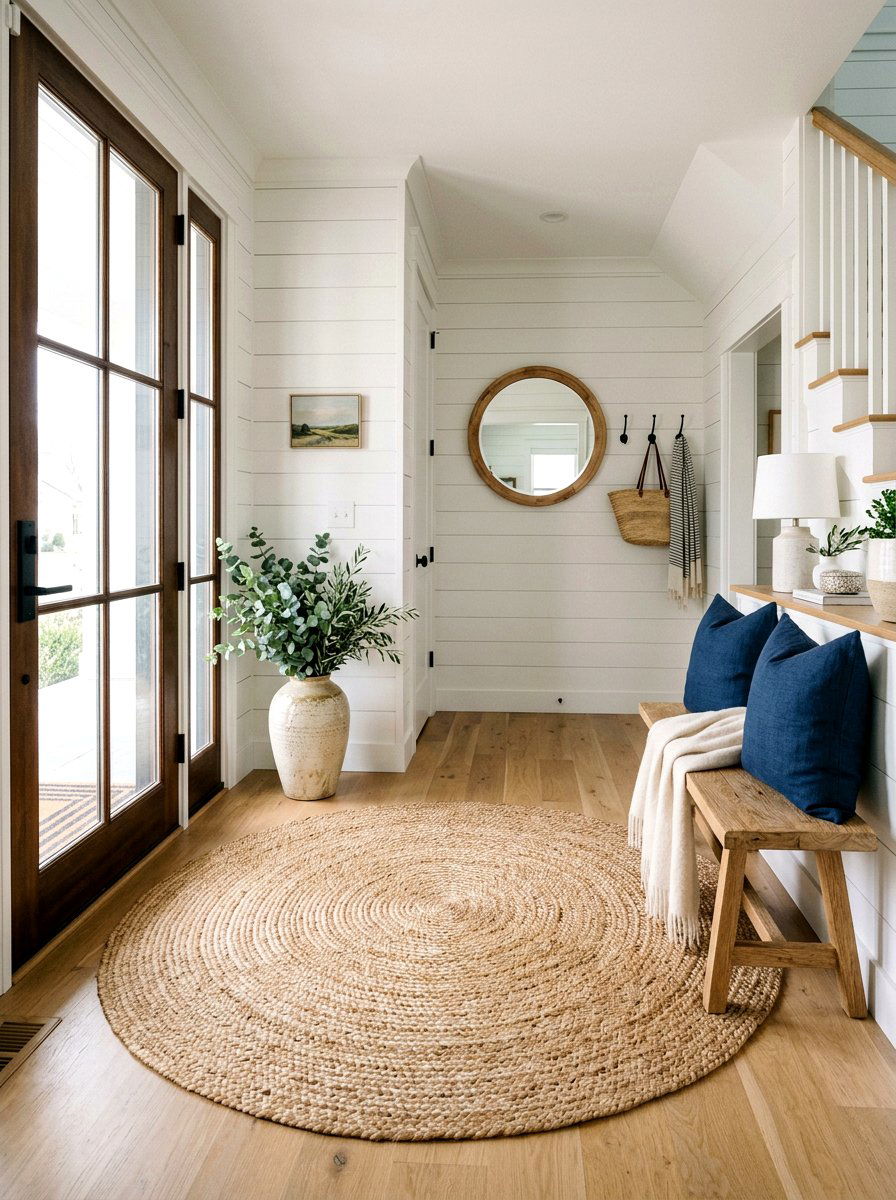 Natural Jute Rug - 30 Hamptons entryway ideas