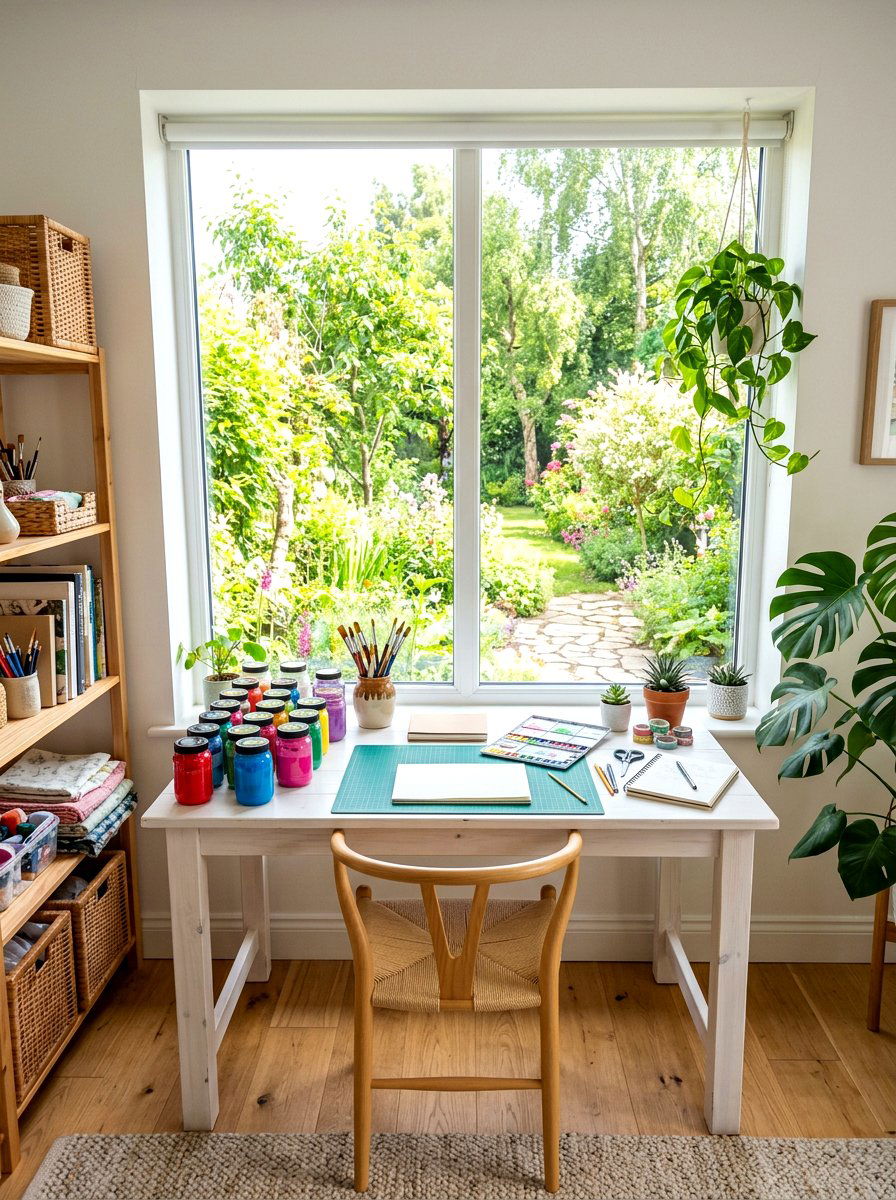 Natural Light Craft Nook - 30 crafting nook ideas