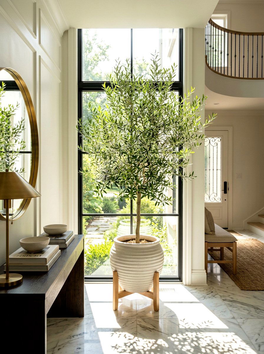 Natural Light Entryway Olive Tree - 30 olive tree entry ideas
