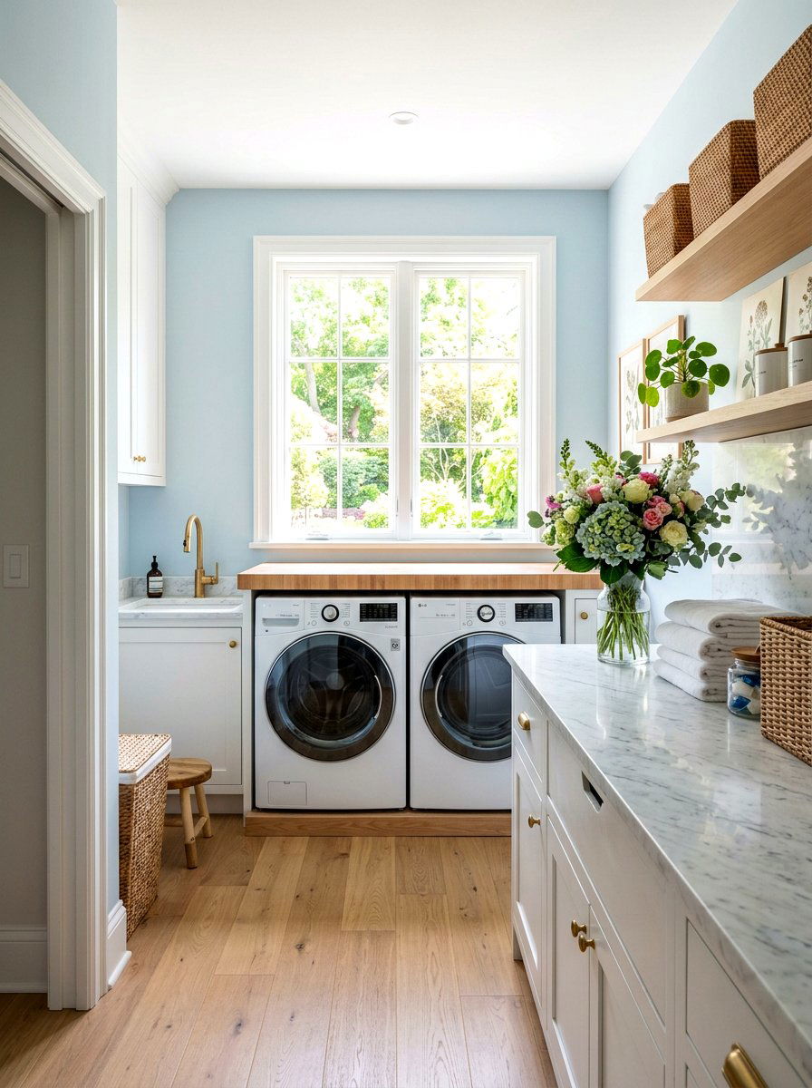 Natural Light Laundry Area - 30 side by side laundry ideas