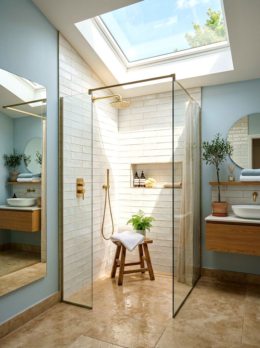 Natural Light Shower - 30 shower skylight ideas
