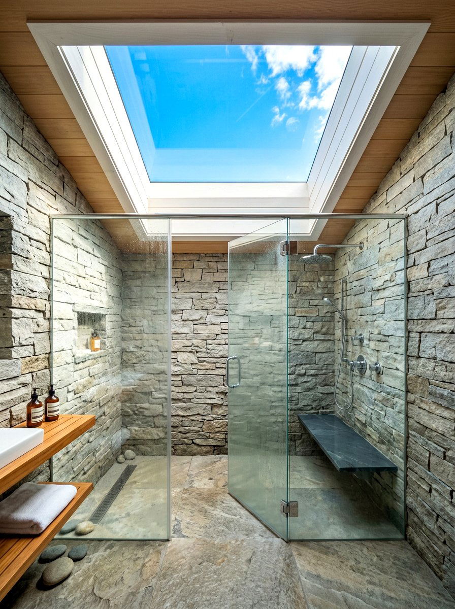 Natural Light Skylight - 30 steam shower ideas