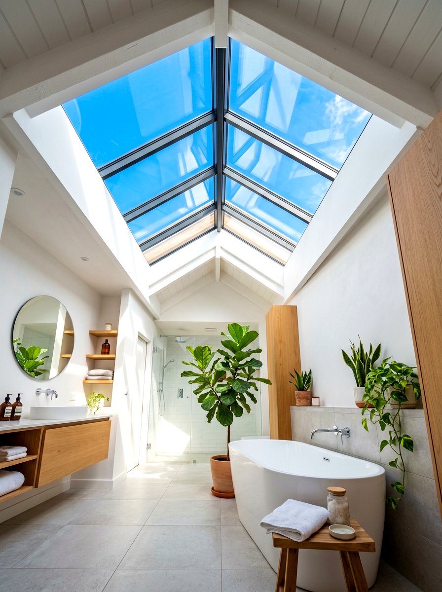Natural Light Skylight - 30 spa bathroom ideas