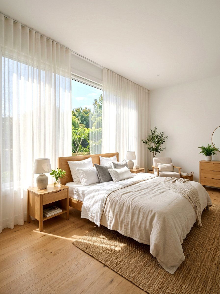 Natural Light With Sheer Curtains - 30 ambient lighting bedroom ideas