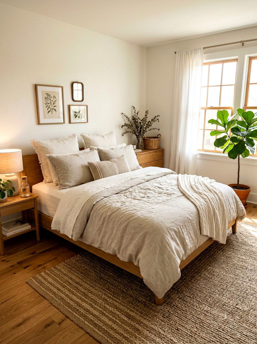 Natural Linen Bedding - 30 organic modern bedroom ideas
