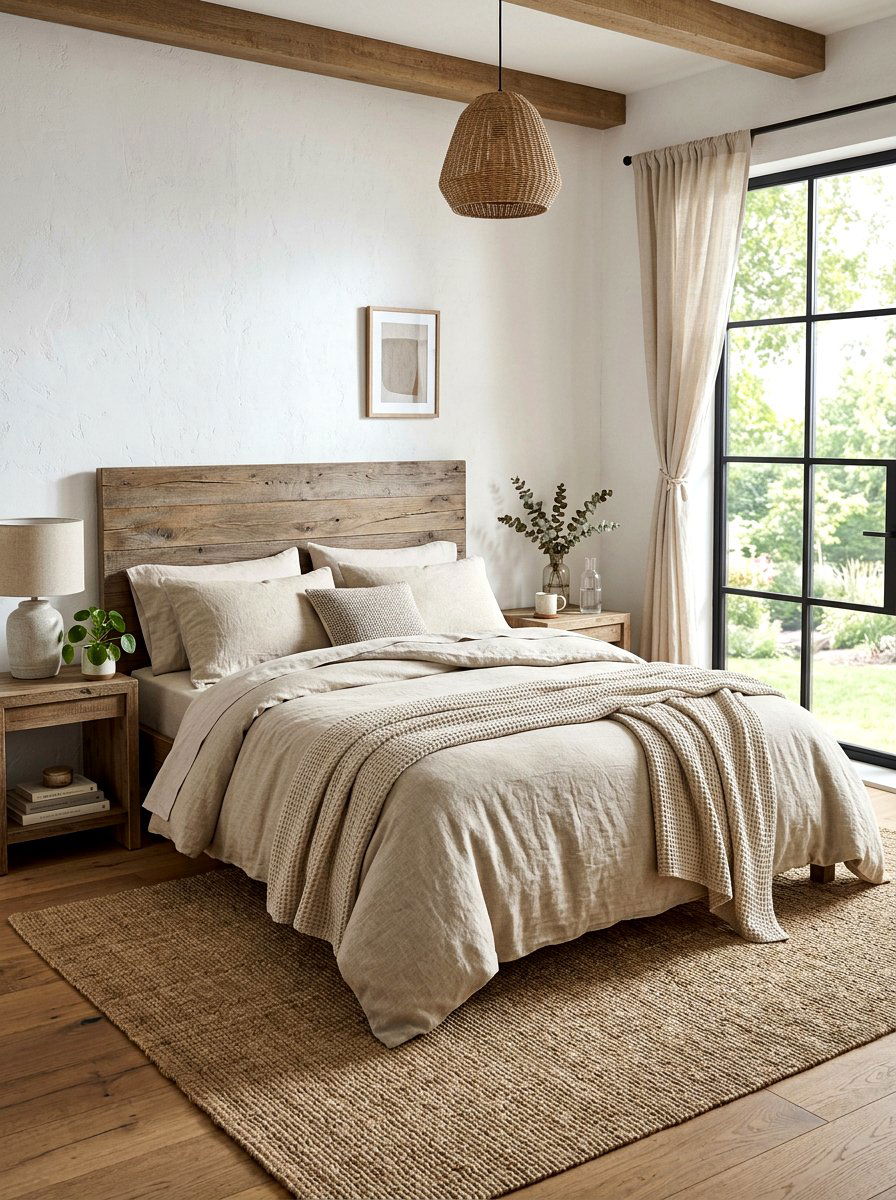 Natural Linen Bedscape - 30 bedscape styling ideas