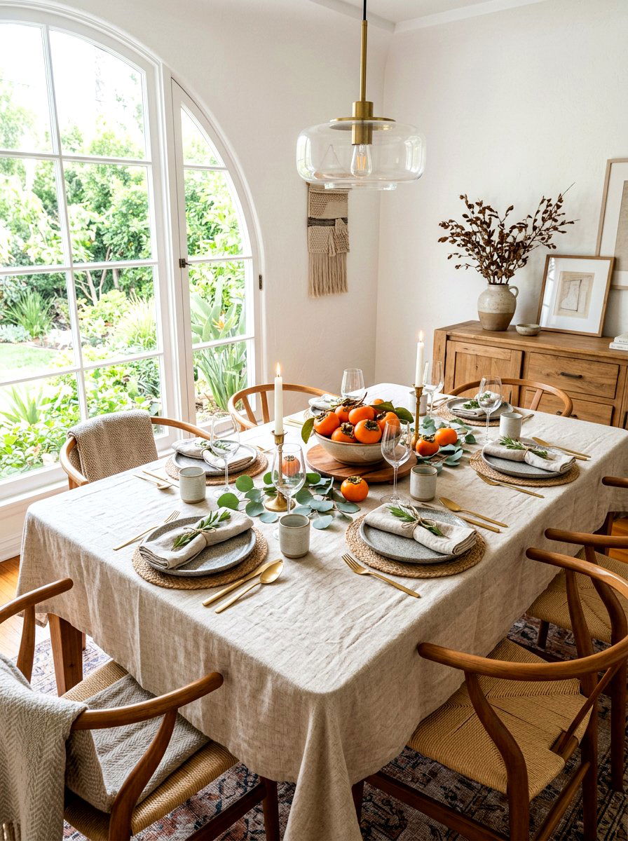 Natural Linen Cloth - 30 fall harvest table ideas