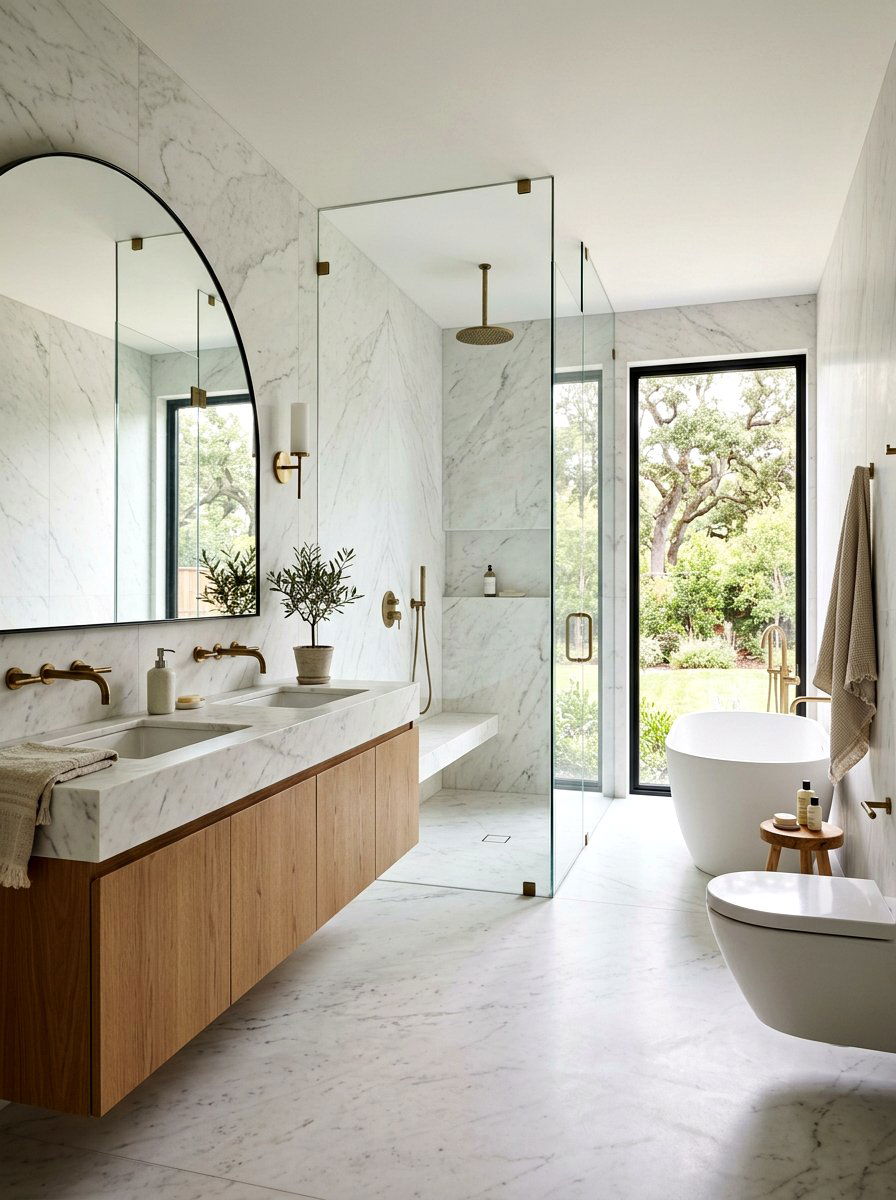Natural Marble Organic Modern Bathroom - 30 organic modern bathroom ideas