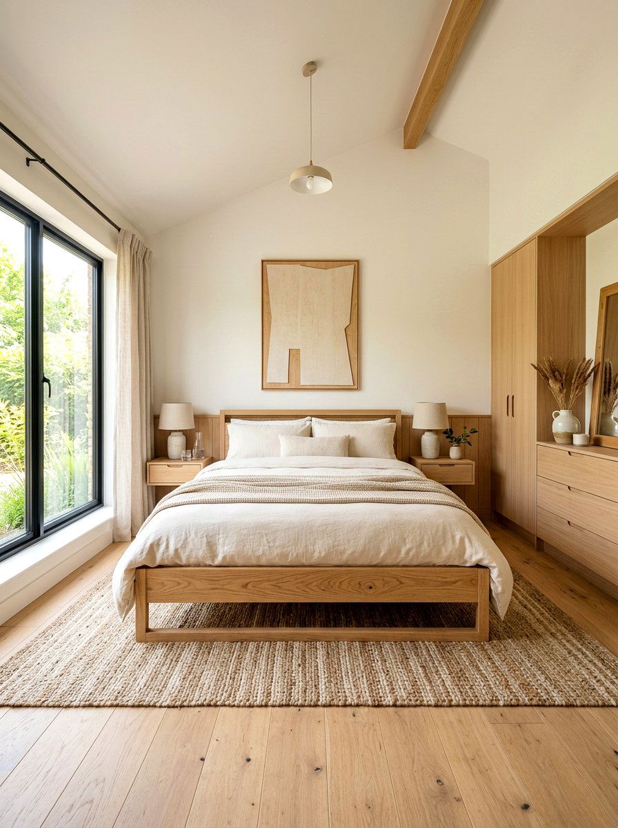 Natural Oak Bedroom - 30 warm wood bedroom ideas