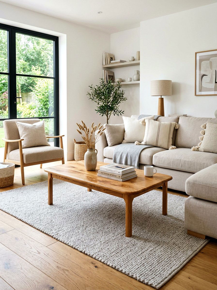 Natural Oak Coffee Table - 30 Japandi living room ideas