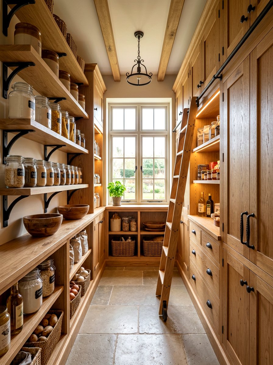 Natural Oak Pantry - 30 traditional prep kitchen ideas