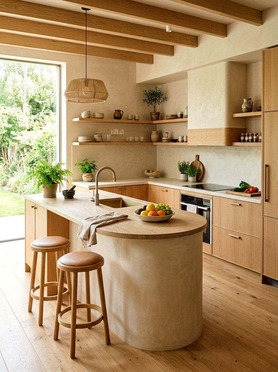 Natural Oak Tadelakt Kitchen - 30 tadelakt kitchen ideas