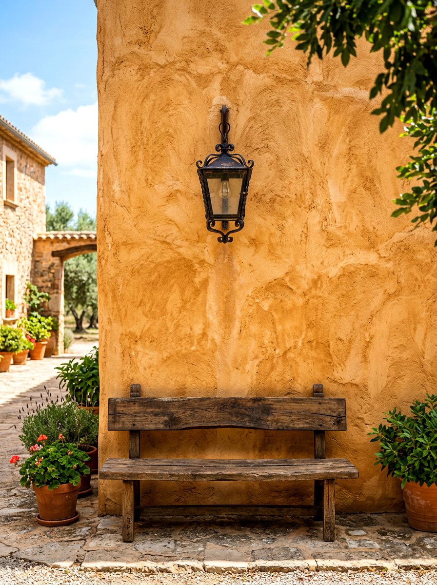 Natural Plaster Wall - 30 Tuscan courtyard ideas