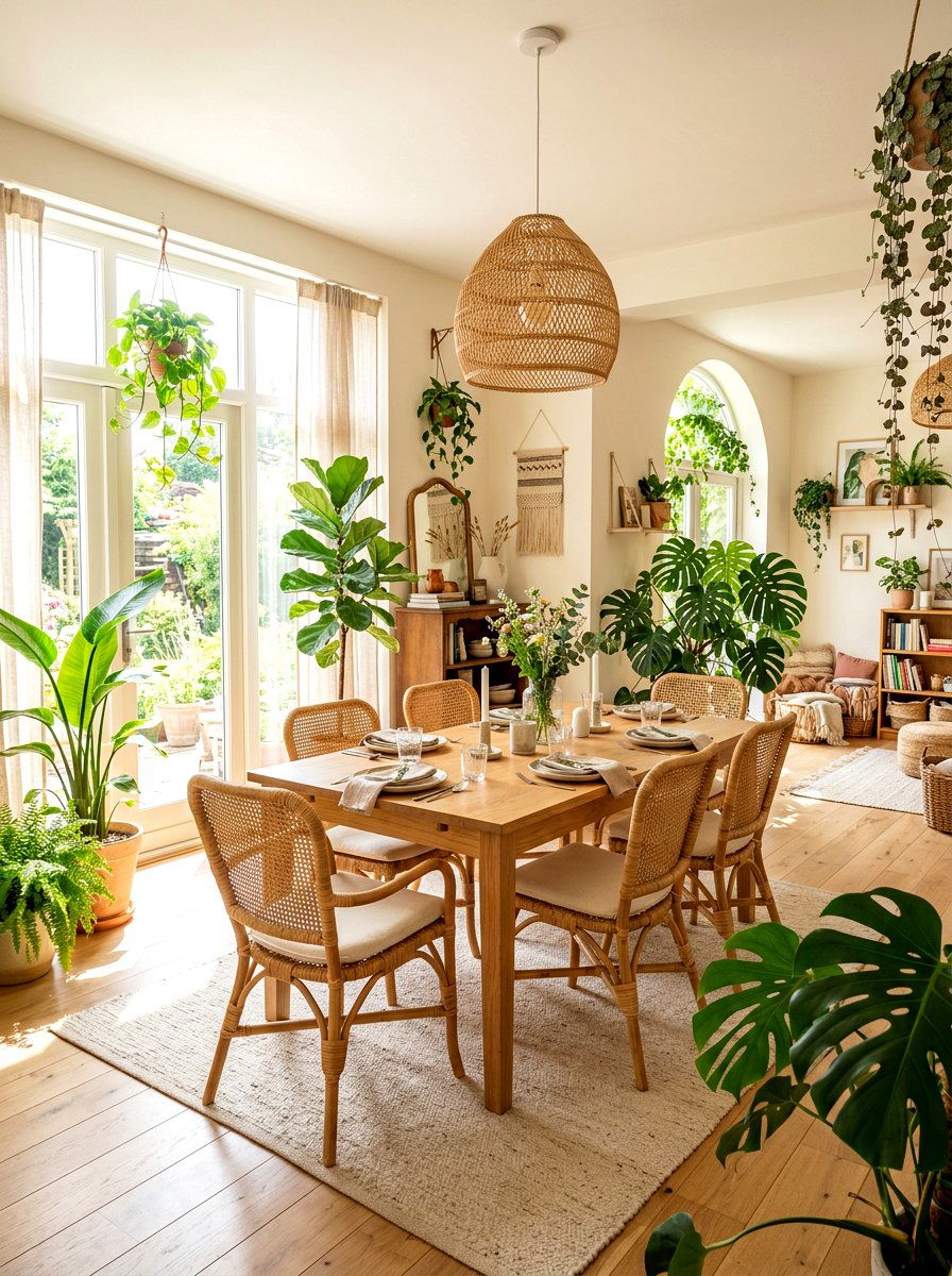 Natural Rattan Dining Room - 30 viral dining room ideas