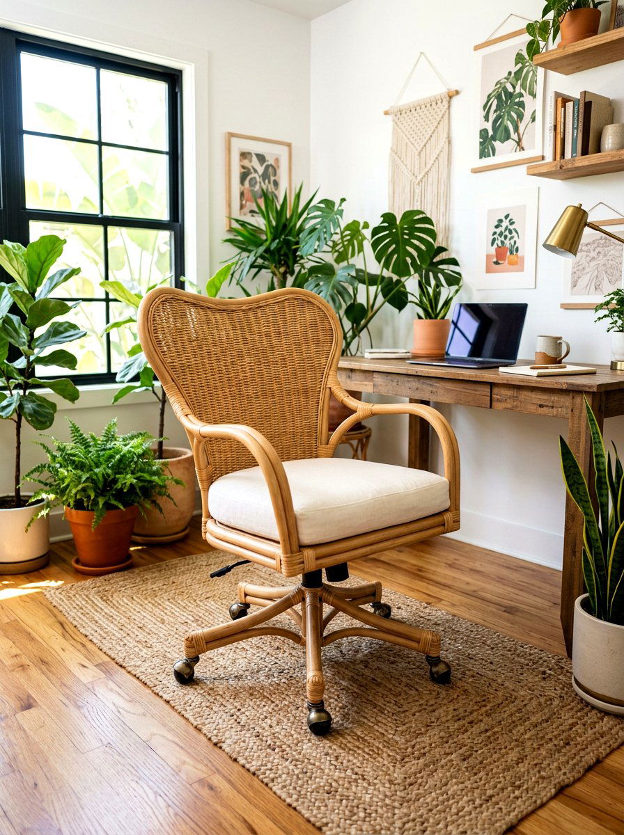 Natural Rattan Office Chair - 30 office guest chair ideas