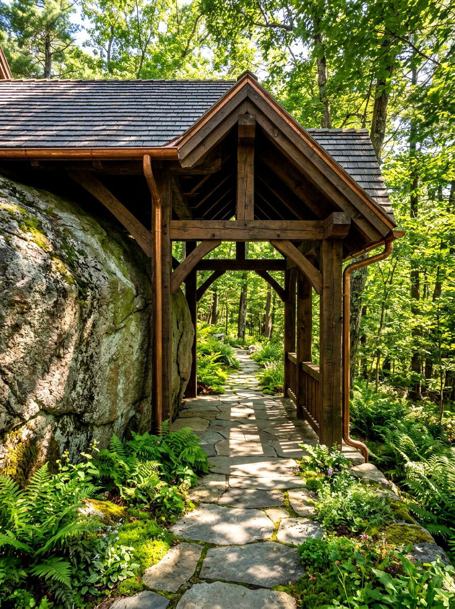 Natural Rock Breezeway - 30 breezeway exterior ideas aesthetic