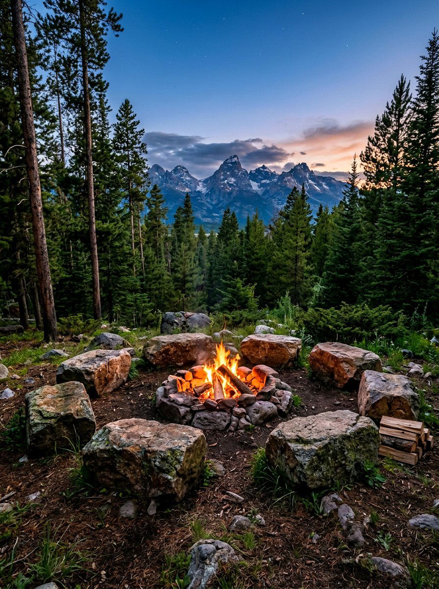 Natural Rock Fire Pit - 30 backyard conversation pit ideas