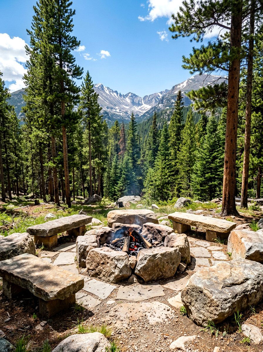 Natural Rock Fire Pit - 30 backyard retreat fire pit ideas