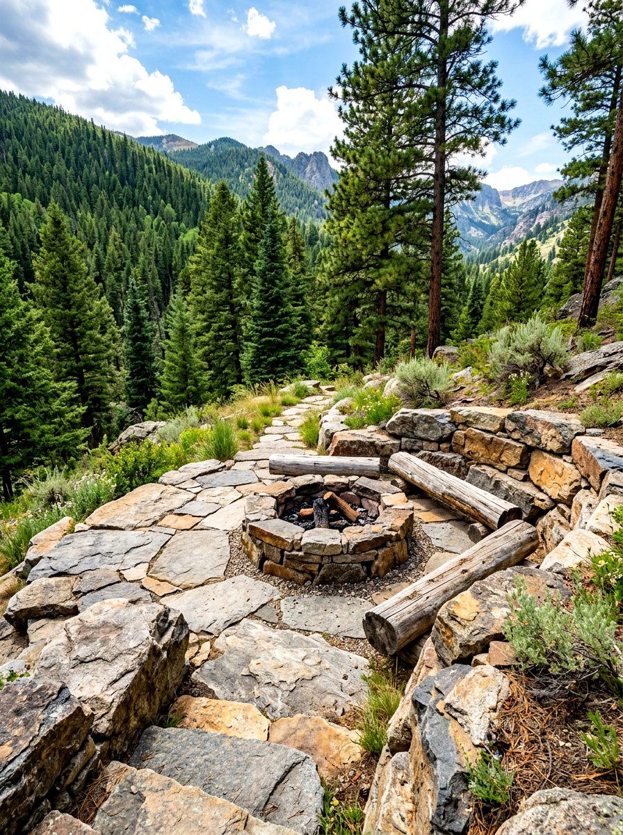 Natural Rock Patio - 30 stone courtyard patio ideas