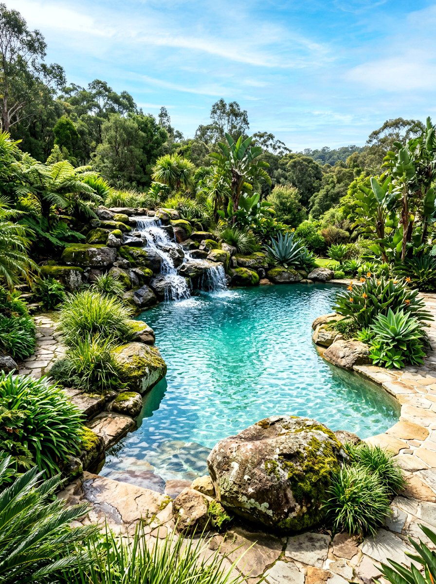 Natural Rock Pool - 30 pool garden ideas