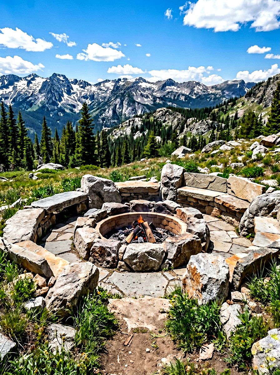 Natural Rock Sunken Fire Pit - 30 sunken fire pit ideas