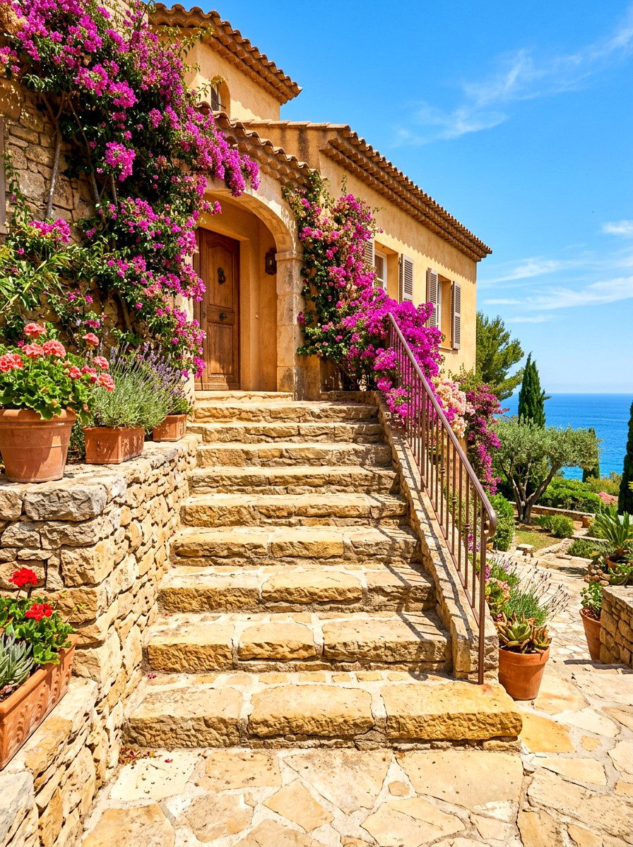 Natural Sandstone Porch Steps - 30 porch step ideas