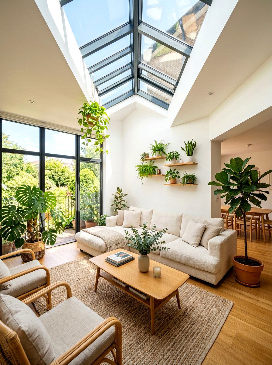 Natural Skylight Integration - 30 layered lighting living room ideas