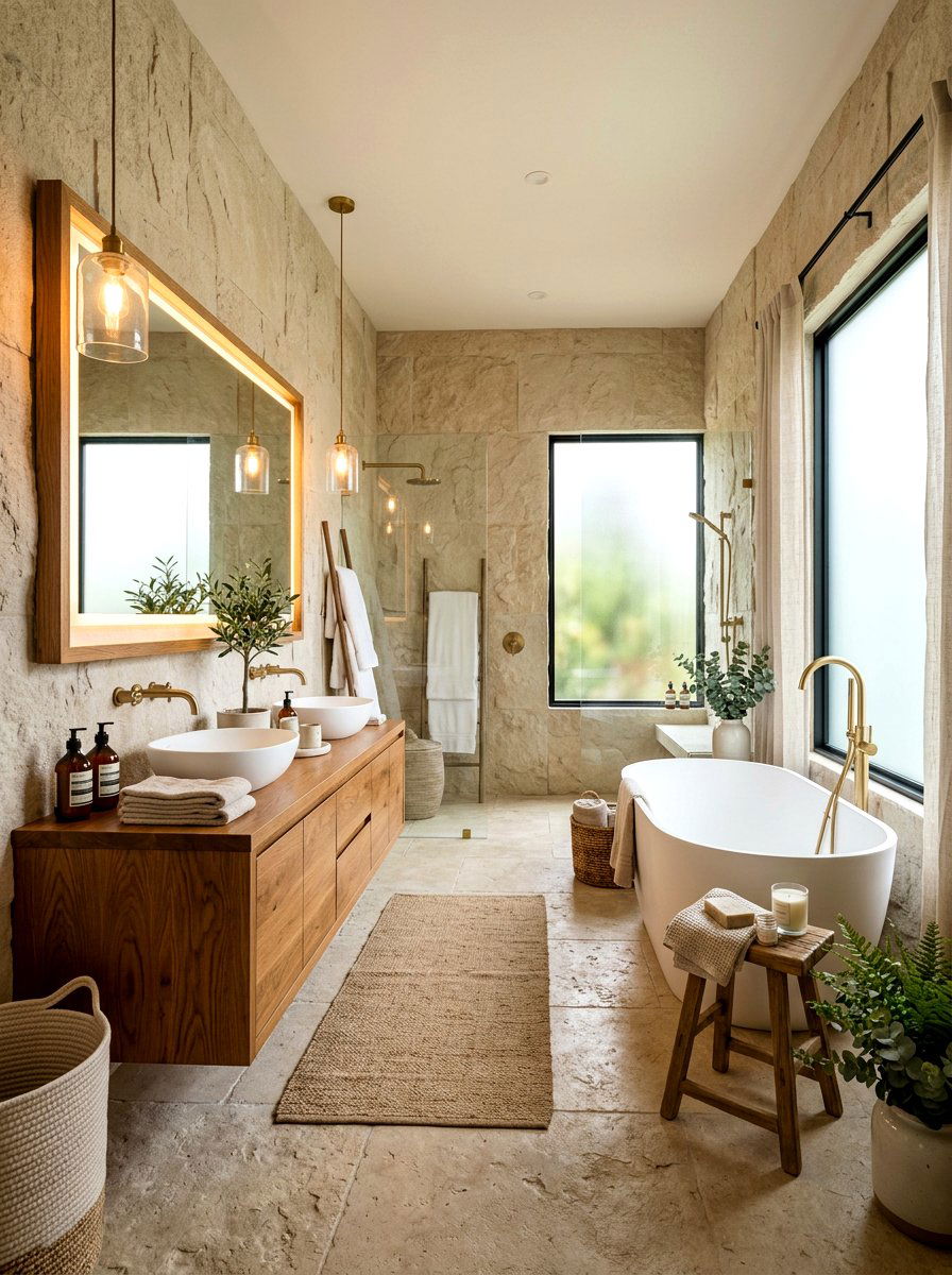 Natural Stone Bathroom - 30 boutique hotel bathroom ideas