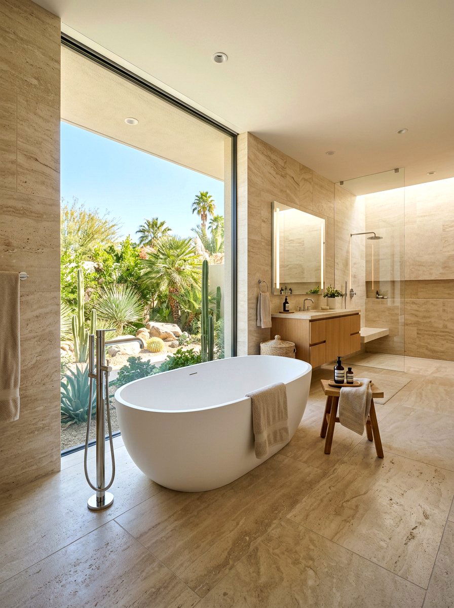 Natural Stone Bathroom Tiles - 30 dune inspired decor ideas
