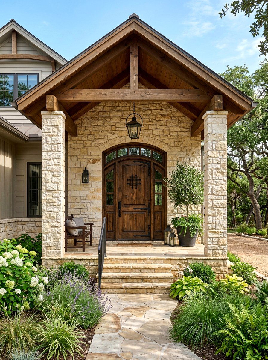 Natural Stone Entryway Cladding - 30 luxury front porch styling ideas