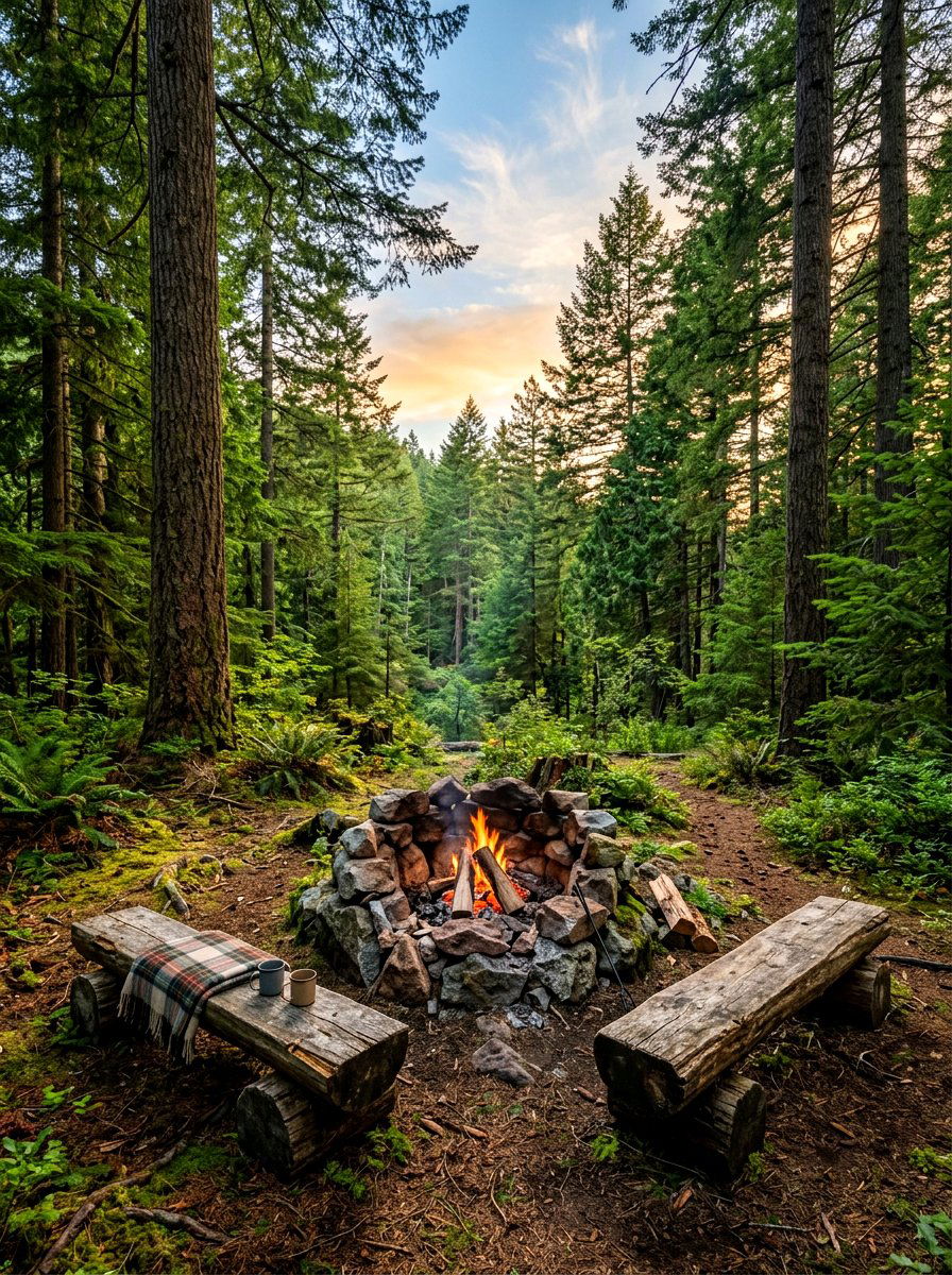 Natural Stone Fire Pit - 30 rustic fire pit ideas