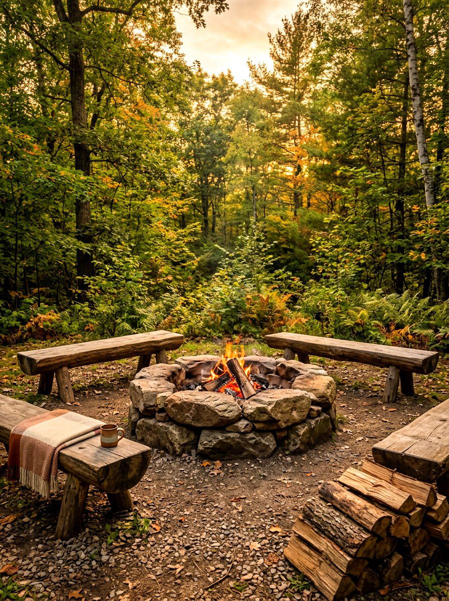 Natural Stone Fire Pit - 30 budget fire pit ideas