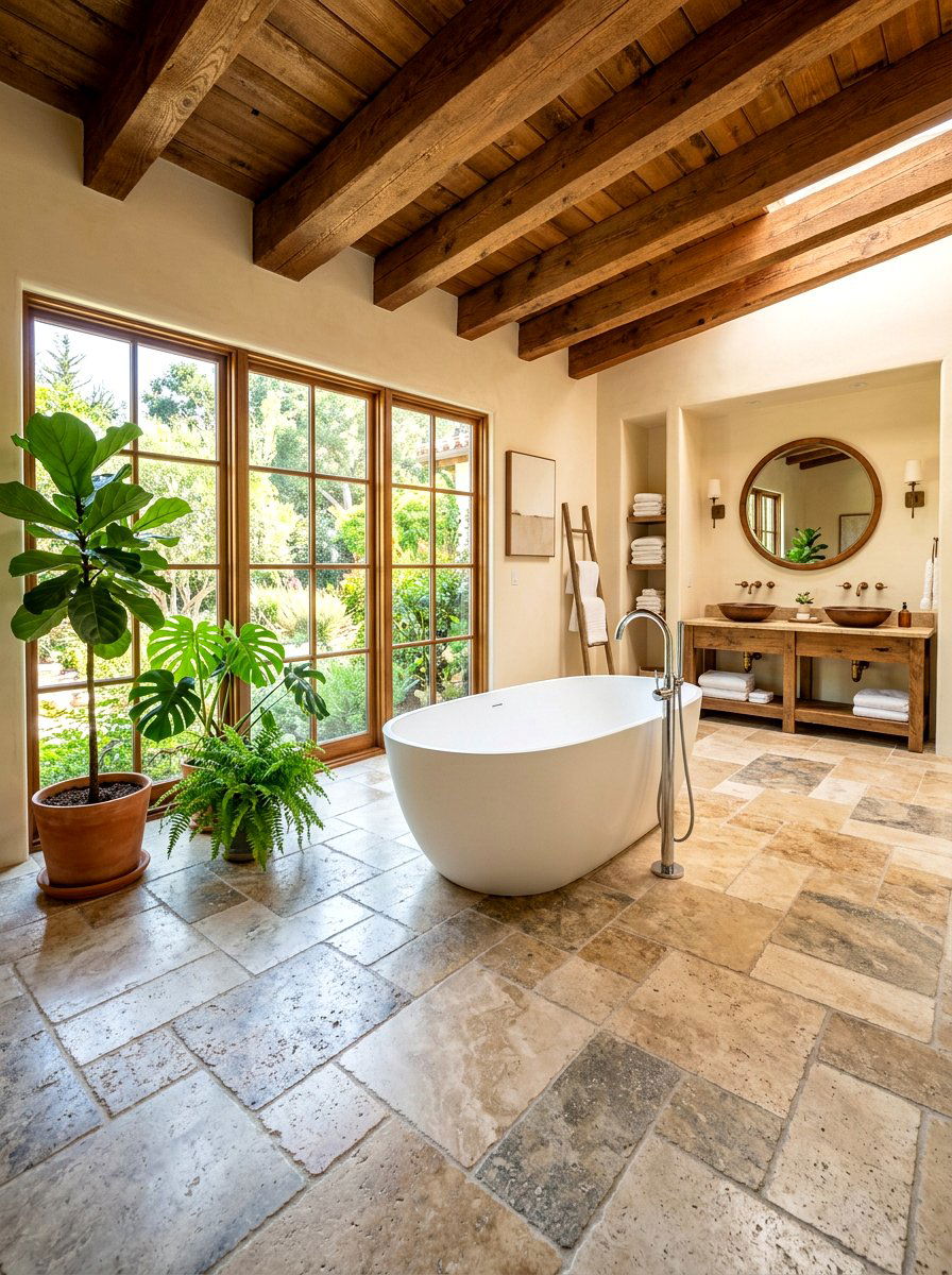 Natural Stone Flooring - 30 timeless bathroom ideas