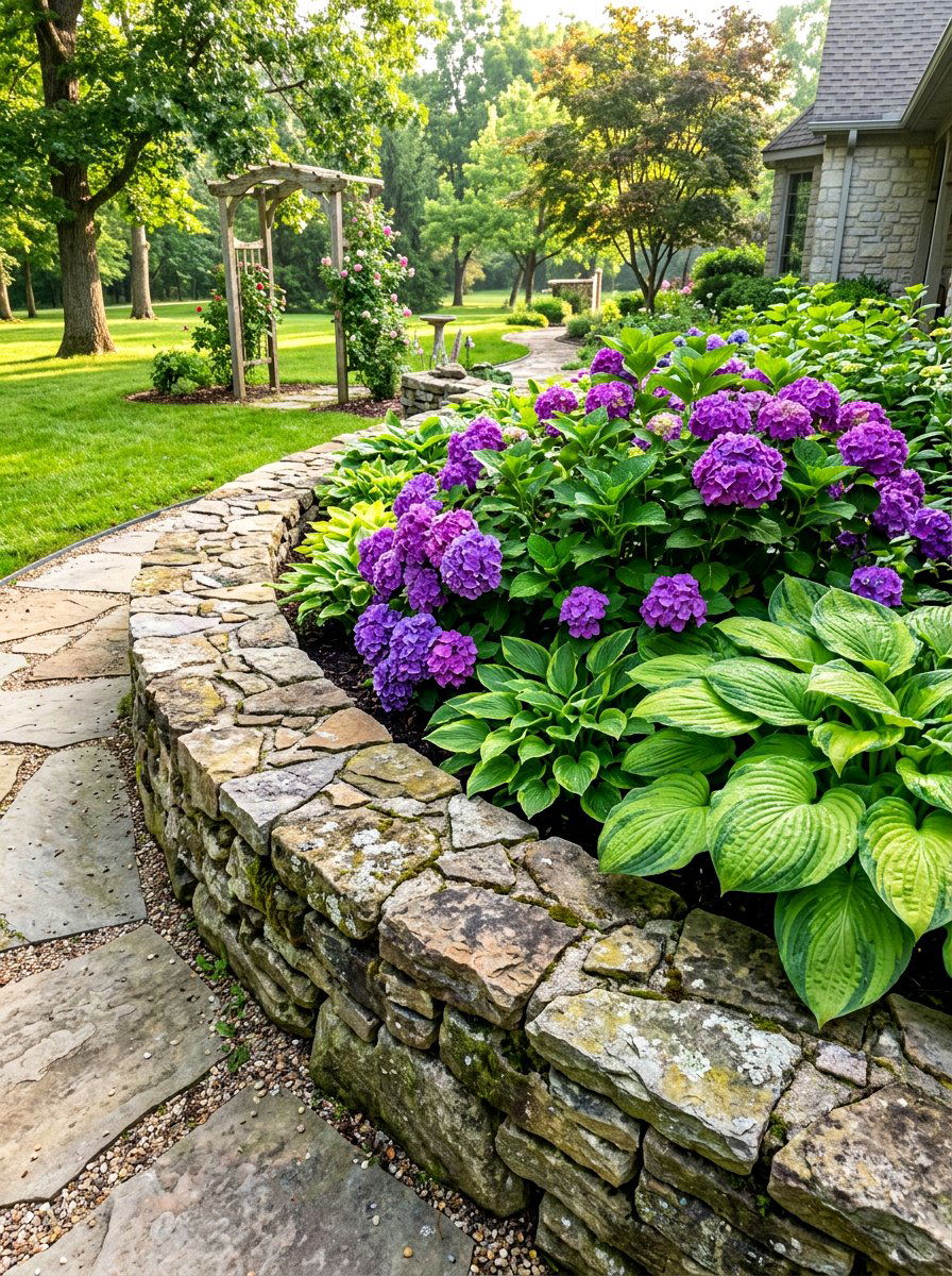 Natural Stone Flower Bed Border - 30 flower bed border ideas