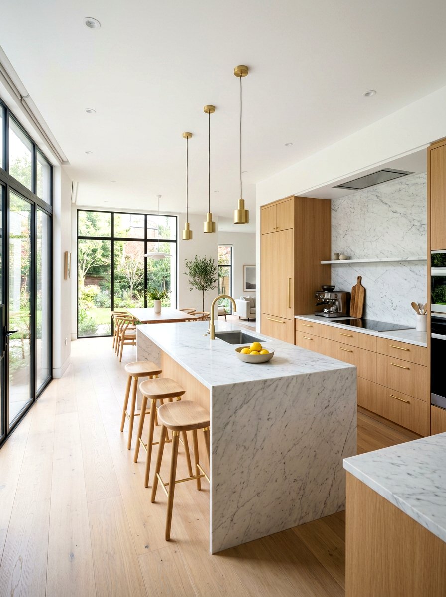 Natural Stone Kitchen Countertop - 30 soft minimal apartment ideas