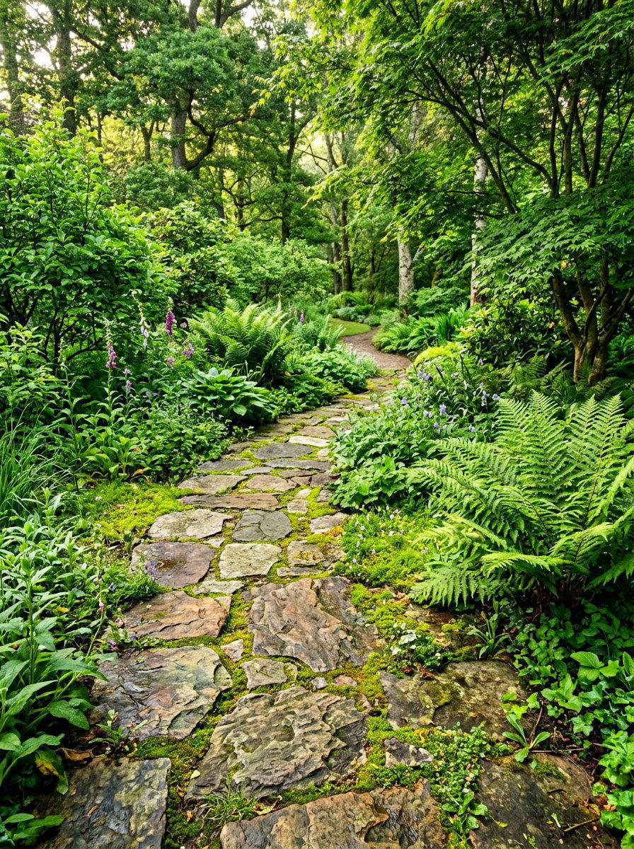 Natural Stone Path Backyard - 30 naturalistic backyard ideas