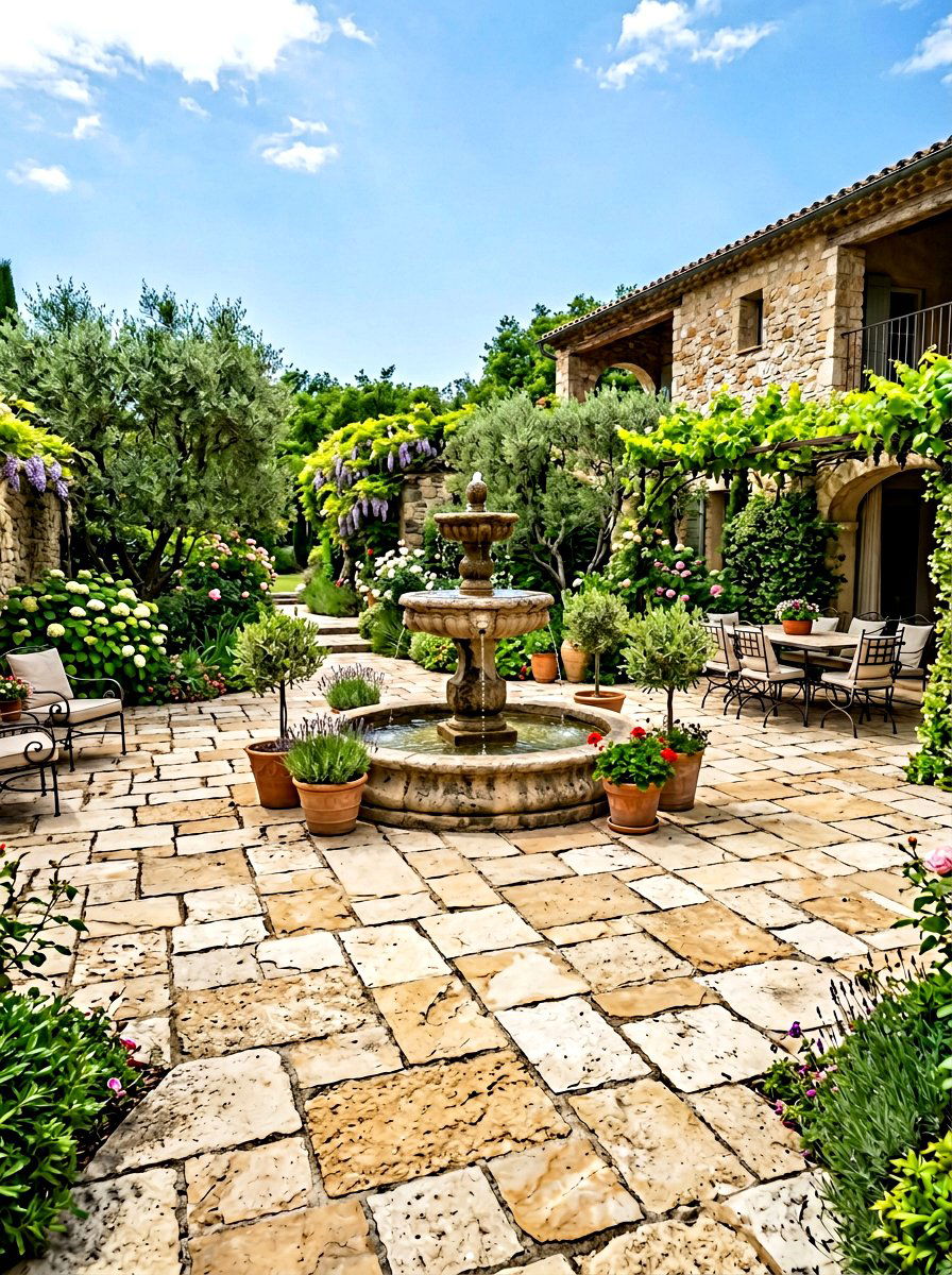 Natural Stone Paver - 30 Tuscan patio ideas