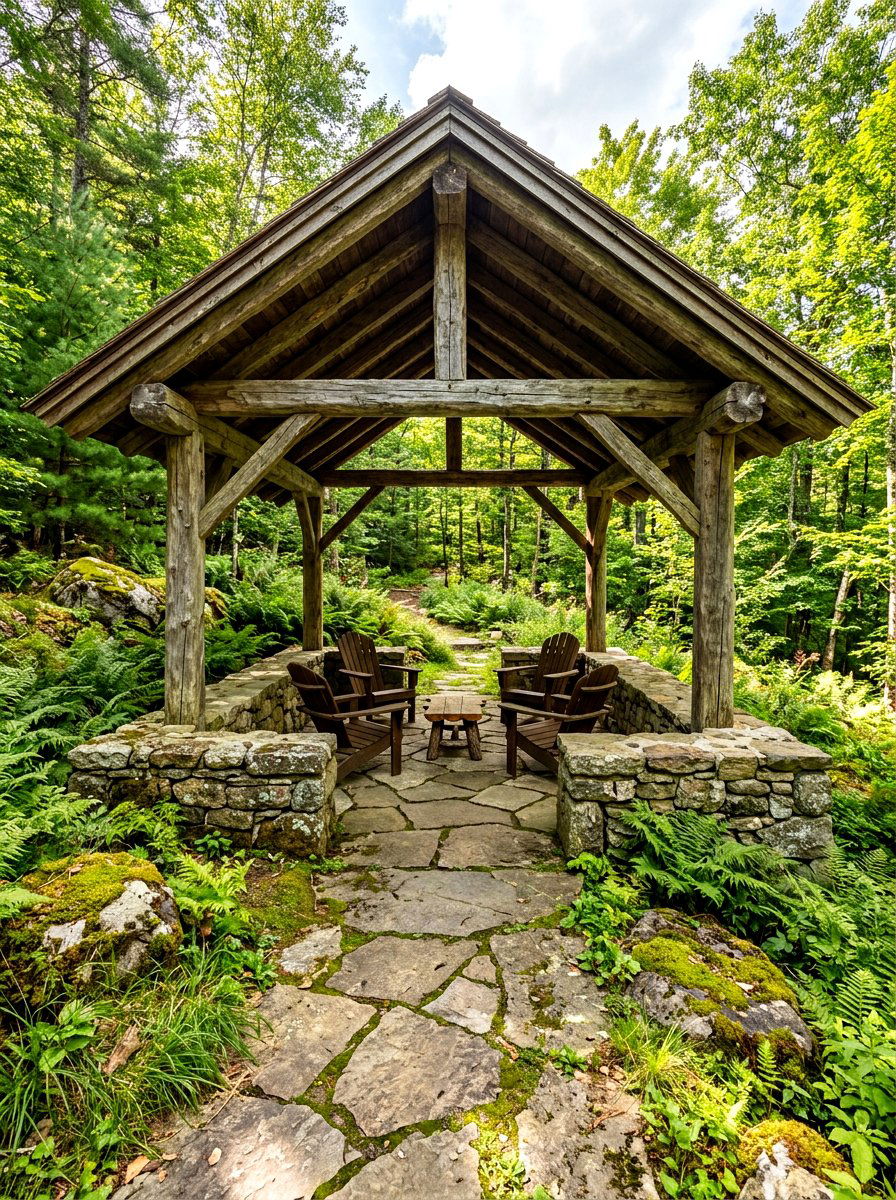 Natural Stone Pavilion - 30 rustic pavilion ideas