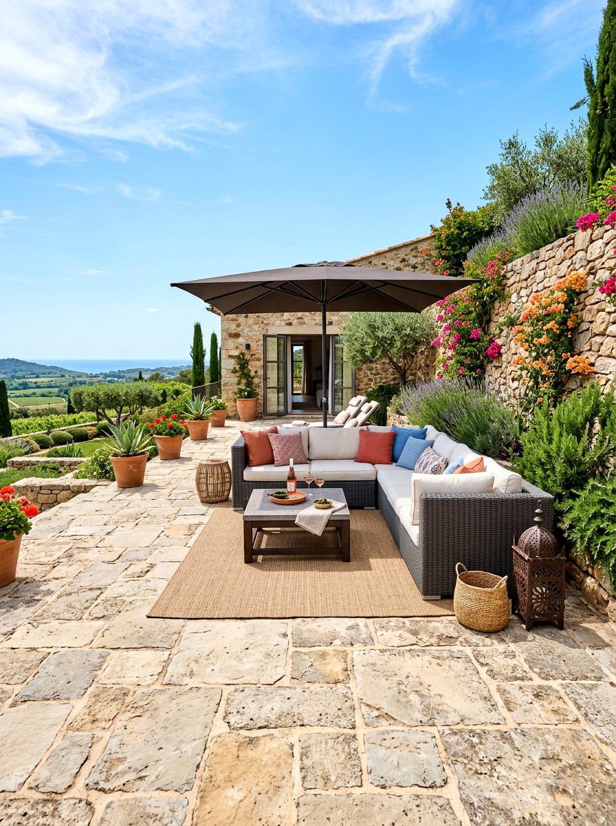 Natural Stone Paving - 30 Mediterranean patio ideas