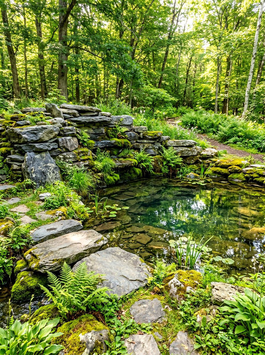 Natural Stone Pond - 30 frog pond ideas