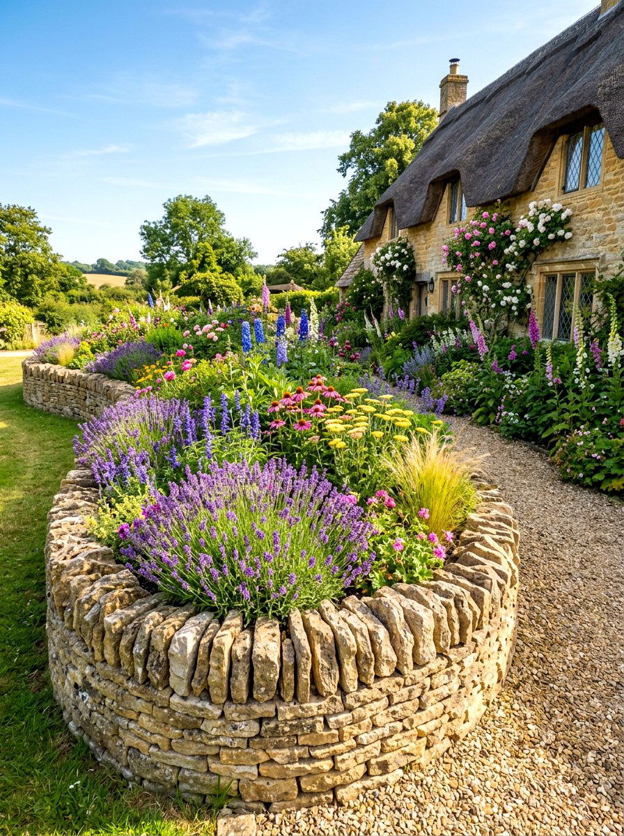 Natural Stone Raised Bed - 30 budget raised bed ideas